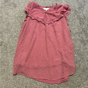 LC Lauren Conrad Dusty Rose Ruffled Blouse